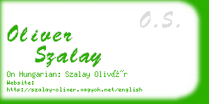 oliver szalay business card